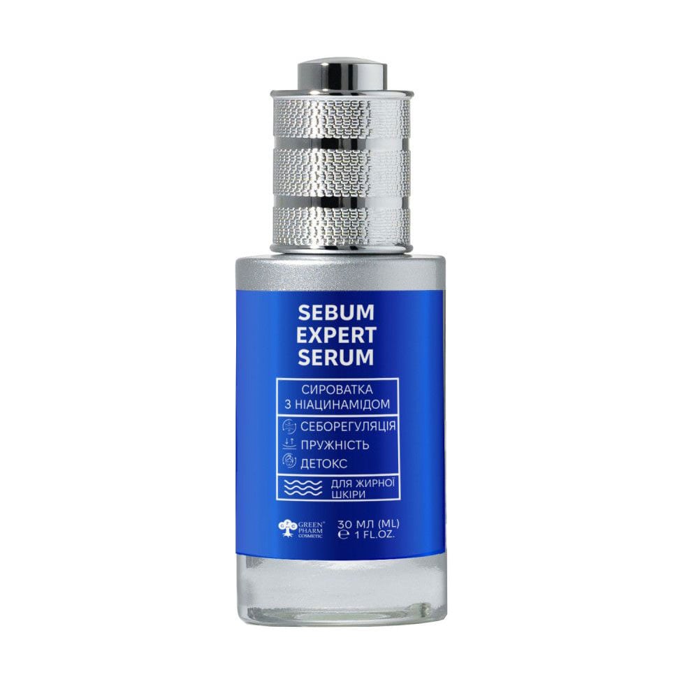 Сироватка для жирної шкіри обличчя Green Pharm Cosmetic Sebum Expert Serum з ніацинамідом, 30 мл